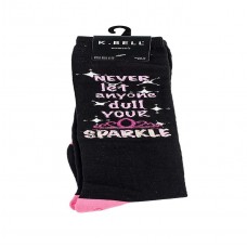 K. Bell Sparkle Knee High Socks, Black, Sock Size 9-11/Shoe Size 4-10, 1 Pair