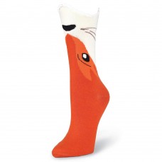 K. Bell Wide Mouth Fox Crew Socks, Rust, Sock Size 9-11/Shoe Size 4-10, 1 Pair