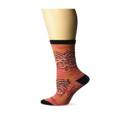 K. Bell SHAG Tiki Crew Socks, Fuchsia, Sock Size 9-11/Shoe Size 4-10, 1 Pair