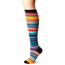 K. Bell Sarape Stripe Knee High Socks, Rainbow, Sock Size 9-11/Shoe Size 4-10, 1 Pair