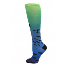 K. Bell Scuba Diver 360 Print Knee High Socks, Black, Sock Size 9-11/Shoe Size 4-10, 1 Pair