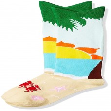 K. Bell Wide Mouth Palm Tree Knee High Socks, Blue, Sock Size 9-11/Shoe Size 4-10, 1 Pair