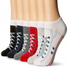 K. Bell Sneaker Sock Socks, Black, Sock Size 9-11/Shoe Size 4-10, 6 Pair