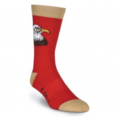 K. Bell Men's Bald Eagle Crew Socks - American Made, Red, Sock Size 10-13/Shoe Size 6.5-12, 1 Pair