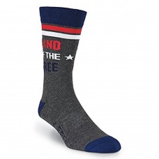 K. Bell Men's Land of the Free Crew Socks - American Made, Charcoal Heather, Sock Size 10-13/Shoe Size 6.5-12, 1 Pair