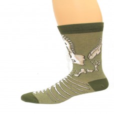K. Bell Men's T-Rex Crew Socks, Green, Sock Size 10-13/Shoe Size 6.5-12, 1 Pair