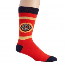 K. Bell Men's Fireman Crew Socks, Red, Sock Size 10-13/Shoe Size 6.5-12, 1 Pair