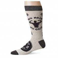 K. Bell Men's No Pain No Gain Crew Socks, Gray Heather, Sock Size 10-13/Shoe Size 6.5-12, 1 Pair