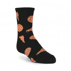 K. Bell Kid's Pizza Crew Socks, Black, Sock Size 7.5-9/Shoe Size 11-4, 1 Pair