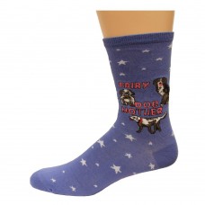 K. Bell Fairy Dog Mother Crew Socks, Blue, Sock Size 9-11/Shoe Size 4-10, 1 Pair