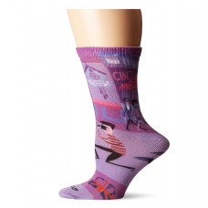 K. Bell SHAG Mod London 360 Print Crew Socks, Purple, Sock Size 9-11/Shoe Size 4-10, 1 Pair