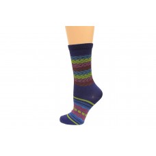 K. Bell Super Soft Texture Stripe Crew Socks, Navy, Sock Size 9-11/Shoe Size 4-10, 1 Pair