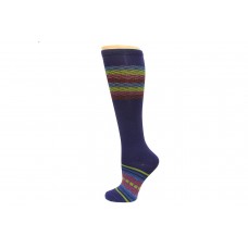 K. Bell Super Soft Texture Stripe Knee High Socks, Navy, Sock Size 9-11/Shoe Size 4-10, 1 Pair