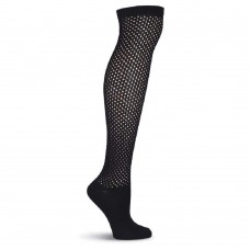 K. Bell Super Soft Pointelle Over the Knee Socks, Black, Sock Size 9-11/Shoe Size 4-10, 1 Pair
