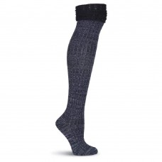 K. Bell Super Soft Flounce Top Over the Knee Socks, Black, Sock Size 9-11/Shoe Size 4-10, 1 Pair