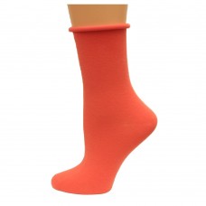 K. Bell Relaxed Top Crew Socks, Coral, Sock Size 9-11/Shoe Size 4-10, 1 Pair