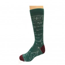 K. Bell Men's Equations Crew Socks, Green, Sock Size 10-13/Shoe Size 6.5-12, 1 Pair