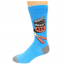 K. Bell Men's Whoop A** Crew Socks, Blue, Sock Size 10-13/Shoe Size 6.5-12, 1 Pair