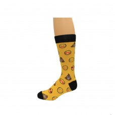K. Bell Men's Emojis Crew Socks, Yellow, Sock Size 10-13/Shoe Size 6.5-12, 1 Pair