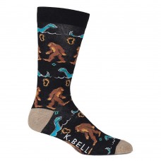 K. Bell Men's Myths & Legends Crew Socks, Black, Sock Size 10-13/Shoe Size 6.5-12, 1 Pair