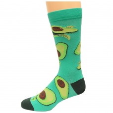 K. Bell Men's Avocados Crew Socks, Turquoise, Sock Size 10-13/Shoe Size 6.5-12, 1 Pair