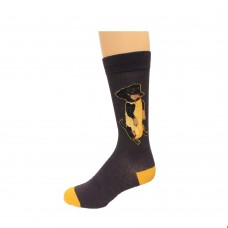 K. Bell Men's Corn Dog Crew Socks, Black, Sock Size 10-13/Shoe Size 6.5-12, 1 Pair