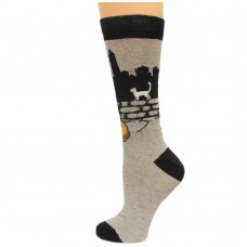 K. Bell Men's Tom Cat Crew Socks, Gray Heather, Sock Size 10-13/Shoe Size 6.5-12, 1 Pair
