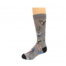 K. Bell Men's Insects Crew Socks, Charcoal Heather, Sock Size 10-13/Shoe Size 6.5-12, 1 Pair