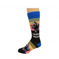 K. Bell Men's Rhino w/Shades Crew Socks, Black, Sock Size 10-13/Shoe Size 6.5-12, 1 Pair
