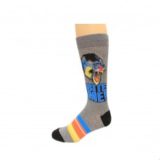 K. Bell Men's Baboon Crew Socks, Charcoal Heather, Sock Size 10-13/Shoe Size 6.5-12, 1 Pair