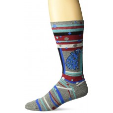 K. Bell Men's Laurel Burch Matisse Dog Crew Socks, Charcoal Heather, Sock Size 10-13/Shoe Size 6.5-12, 1 Pair