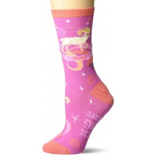 K. Bell Aries Crew Socks 1 Pair, Pink, Womens Sock Size 9-11/Shoe Size 4-10