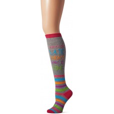 K. Bell Sorry I'M Late Kh Socks 1 Pair, Gray, Womens Sock Size 9-11/Shoe Size 4-10