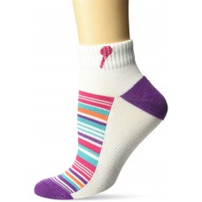 K. Bell Variegated Stripe  Socks 1 Pair, White, Womens Sock Size 9-11/Shoe Size 4-10
