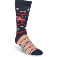 K. Bell Men's USA Bison Crew Socks - American Made, Navy, Mens Sock Size 10-13/Shoe Size 6.5-12, 1 Pair