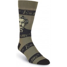 K. Bell Men's Einstein Crew , Green, Mens Sock Size 10-13/Shoe Size 6.5-12, 1 Pair