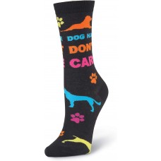 K. Bell Dog Hair Don't Care Crew, Black, Womens Sock Size 9-11/Shoe Size 4-10, 1 Pair