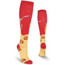 K. Bell Spaghetti & Meatballs Knee High, Red, Womens Sock Size 9-11/Shoe Size 4-10, 1 Pair