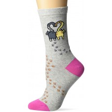K. Bell Cat Love Crew Socks 1 Pair, Gray Heather, Women's  Size Shoe 9-11