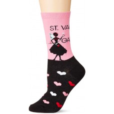 K. Bell St Val Girl Crew Socks 1 Pair, Black, Women's  Size Shoe 9-11