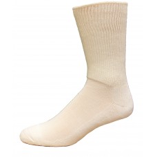 Medipeds Diabetic Wide Ribbed Crew Socks 1 Pair, White, W7-10