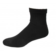Medipeds Coolmax Cotton Half Cushion Quarter Socks 2 Pair, Black, M9-12