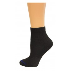Medipeds Coolmax Poly Non-Binding Half Cushion Quarter Socks 4 Pair, Black, W7-10