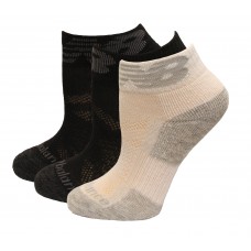 New Balance Quarter Socks, Grey Multi, (S) Ladies 4-6, 6 Pair