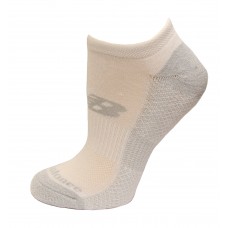 New Balance Cooling Cushion Performance No Show Socks, White, (M) Ladies 6-10/Mens 6-8.5, 2 Pair