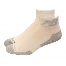 New Balance Performance Cushion Quarter Crew Socks, White, (L) Ladies 10-13.5/Mens 8.5-12.5, 6 Pair