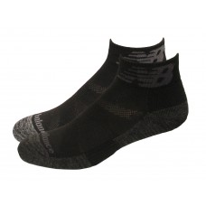 New Balance Performance Cushion Quarter Crew Socks, Black, (XL) Mens 12.5-16, 6 Pair