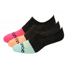 New Balance Active Sport Liner Socks, Black Multi, (M) Ladies 6-10/Mens 6-8.5, 3 Pair