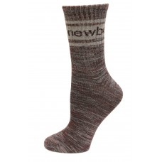 New Balance Lifestyle Mid Crew Socks, Garnet, (M) Ladies 6-10/Mens 6-8.5, 2 Pair