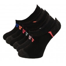 New Balance No Show Liner Socks, Black Multi, (M) Ladies 6-10/Mens 6-8.5, 6 Pair